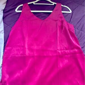 Hot pink silky tank top from Amazon. New with tags. Size medium runs bigger